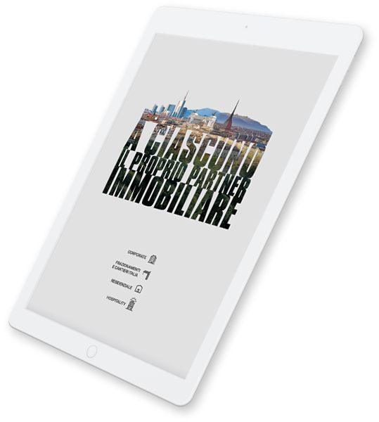 Immagine della brochure di IPI Agency, con il testo "A ciascuno il proprio partner immobiliare"