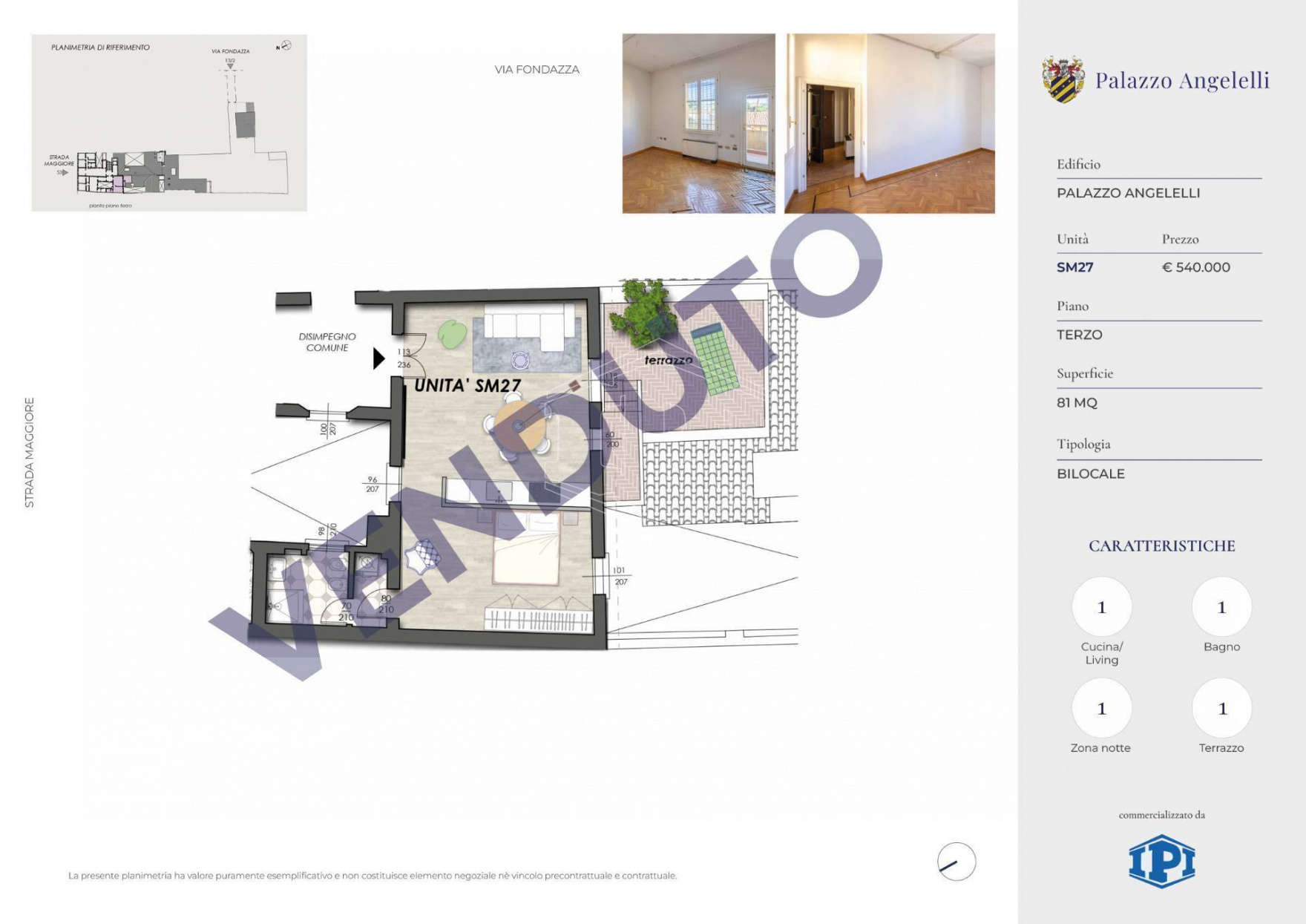 Bilocale con terrazzo in Strada Maggiore, Bologna (BO)