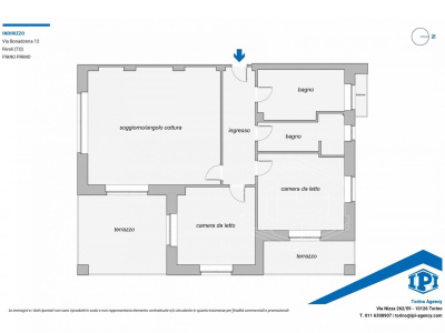 Trilocale con terrazzo in Via Bonadonna, Rivoli (TO)