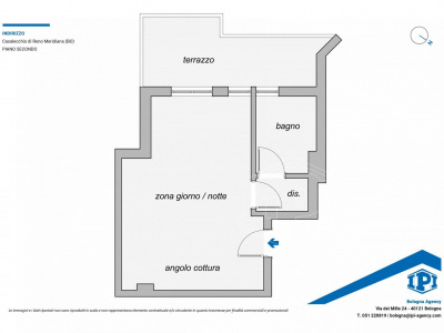 Bilocale con terrazzo, Casalecchio di Reno (BO), Meridiana