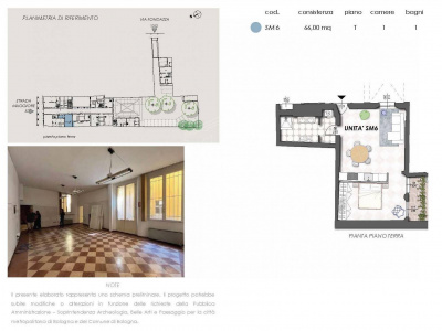 Bilocale con cortiletto privato in Strada Maggiore, Bologna (BO)
