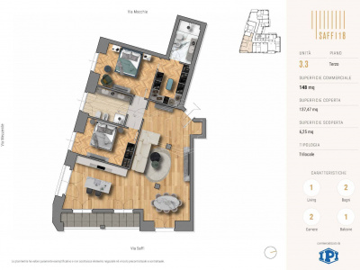 Appartamento trilocale in via Aurelio Saffi 18 - Torino