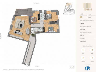 Appartamento quadrilocale in via Aurelio Saffi 18 - Torino