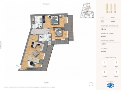 Appartamento trilocale in via Aurelio Saffi 18 - Torino