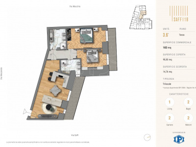 Appartamento trilocale in via Aurelio Saffi 18 - Torino